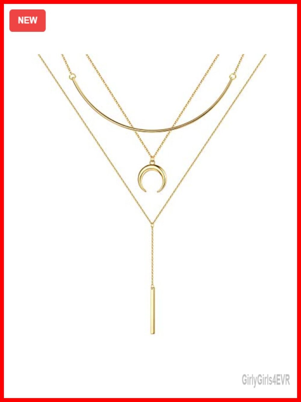 Set of 3 Gold Layered Necklaces - 14K Gold Plated Multilayer Choker with